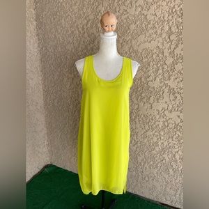 Neon Yellow Philosophy Sheer Sleeveless Dress, Womens size Small, NWT